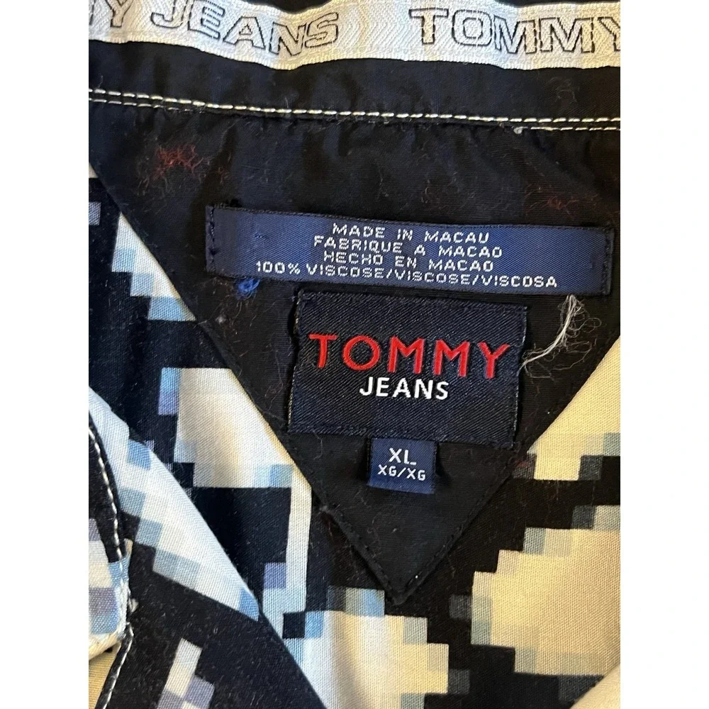 Vtg Tommy Hilfiger Tommy Jeans Hibiscus Shirt Mens X-Large‎ Floral Beach C43